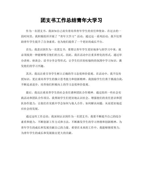 团支书工作总结青年大学习