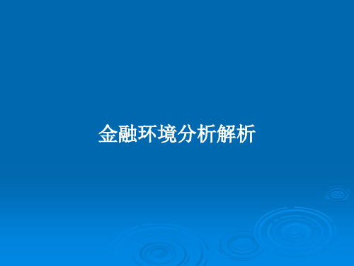 金融环境分析解析PPT教案