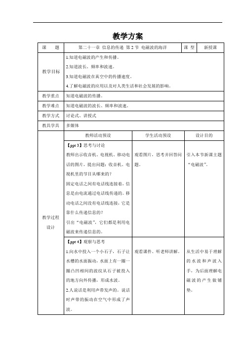 电磁波的海洋+精品教案