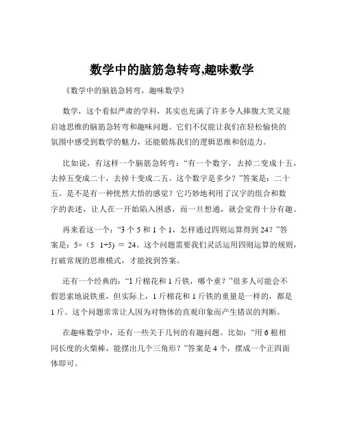 数学中的脑筋急转弯,趣味数学