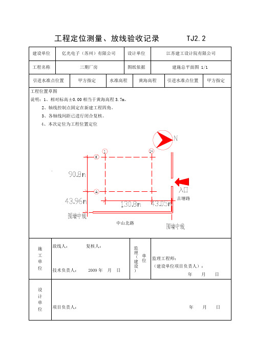 工程定位测量放线验收记录(46页,图文并茂)
