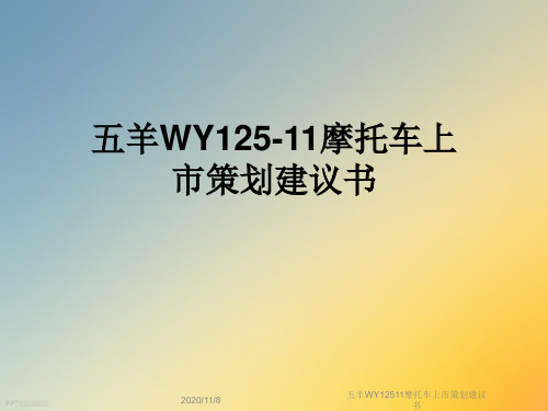 五羊WY12511摩托车上市策划建议书