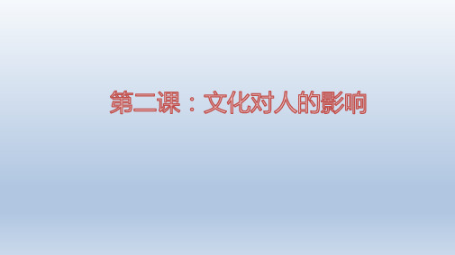 海南省华东师范大学第二附属中学乐东黄流中学人教版高中政治必修三课件：21感受文化影响(共32张PPT)