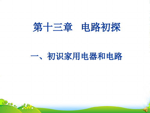 苏科版物理九年级上册《131 初识家用电器》课件 (共21张PPT)