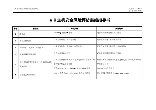 AIX主机安全风险评估测评实施指导书