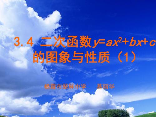 鲁教版五四制九年级数学上3.4二次函数y=ax2+bx+c的图象和性质(1)教学课件共25张PPT