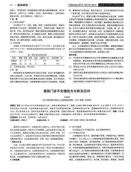 某院门诊不合理处方分析及应对