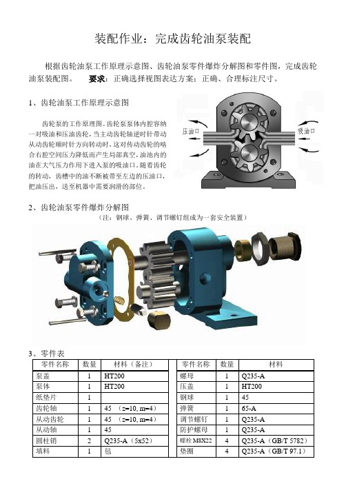 齿轮泵装配图