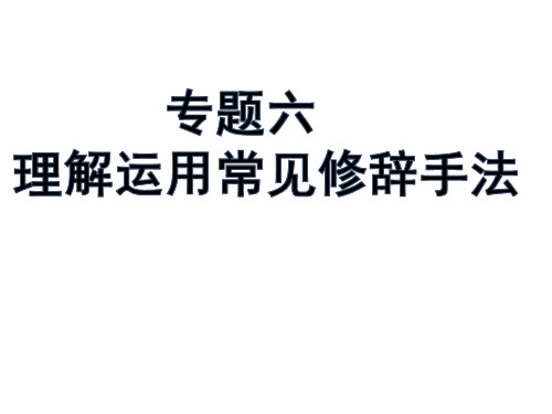 专题六理解运用常见修辞手法(学案版见Word)