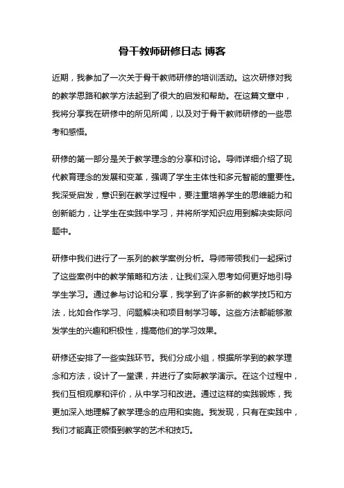 骨干教师研修日志 博客