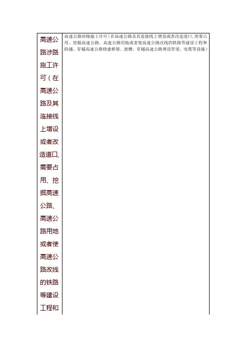 高速公路涉路施工许可(在高速公路及其连接线上增设或者