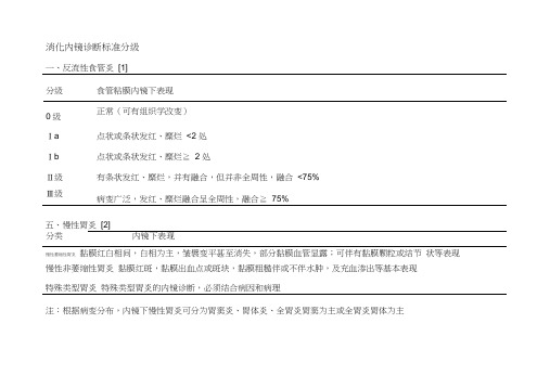 消化内镜诊断标准分级