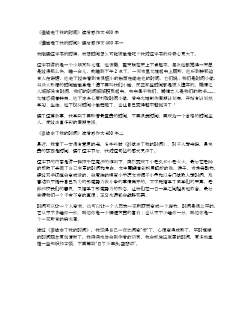 《谁偷走了我的时间》读后感作文400字