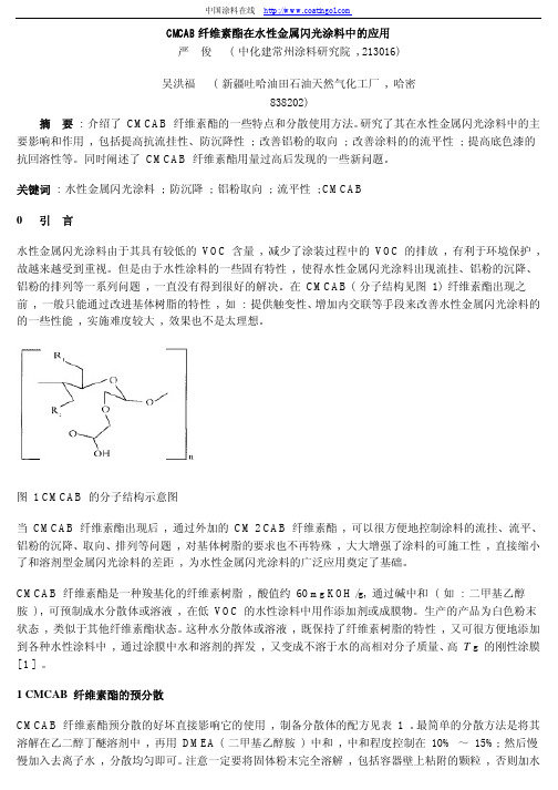 CMCAB纤维素酯在水性金属闪光涂料中的应用