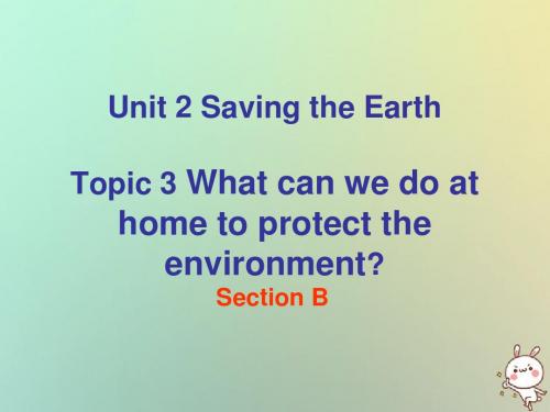 河南省九年级英语上册Unit2SavingtheEarthTopic3WhatcanwedotoprotecttheenvironmentSectionB课件仁爱版