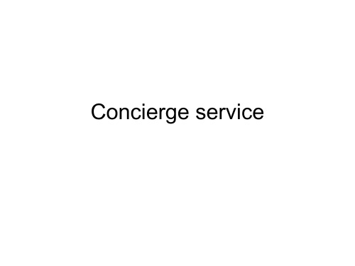 Concierge service