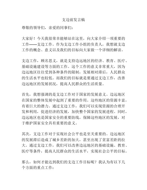 支边前发言稿