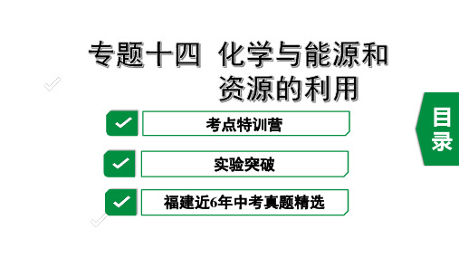 2020年福建中考化学复习专题十四 化学与能源和资源的利用