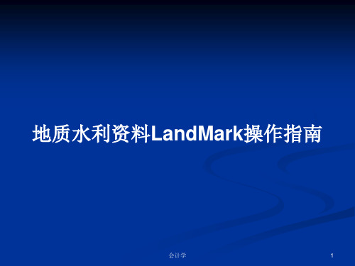 地质水利资料LandMark操作指南PPT教案