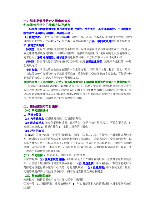 广播电视编导基础重点精简