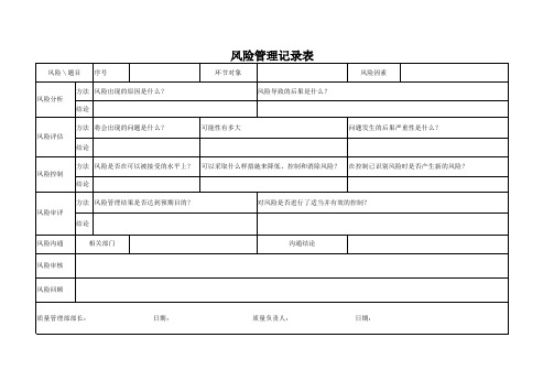 风险管理记录表