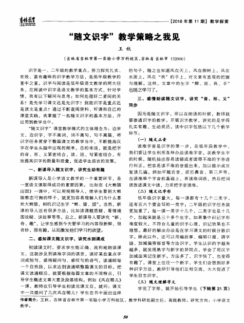 “随文识字”教学策略之我见