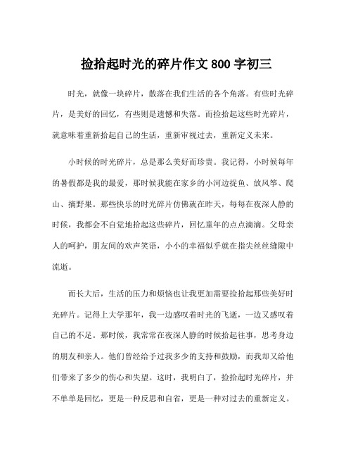 捡拾起时光的碎片作文800字初三