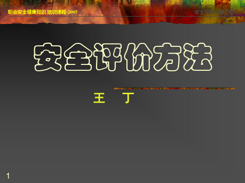 安全评价方法