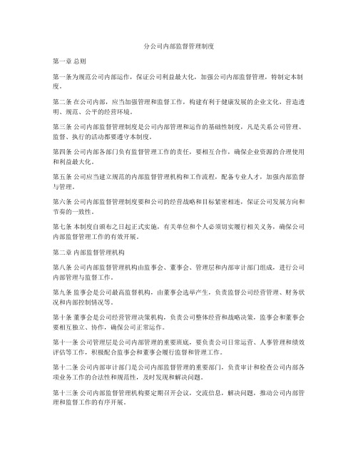 分公司内部监督管理制度