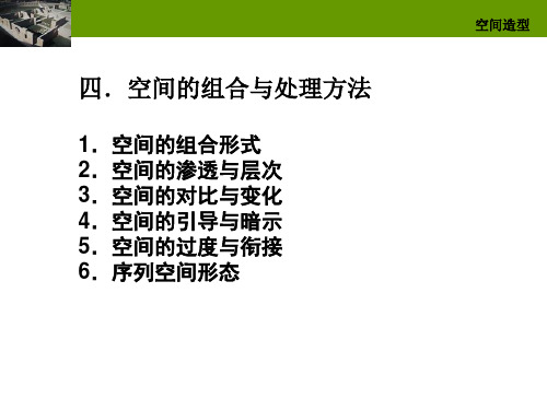 四.空间的组合与处理方法 1.空间的组合形式2.空间的渗透与汇总