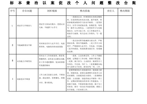 标本兼治以案促改个人台账