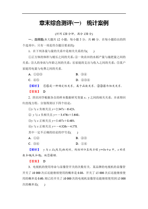 高二数学试题-2018学年高二数学选修1-2学业分层测评试