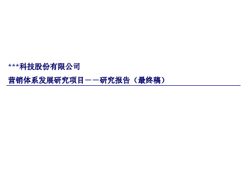 某科技股份公司营销体系建设方案