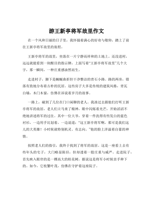 游王新亭将军故里作文
