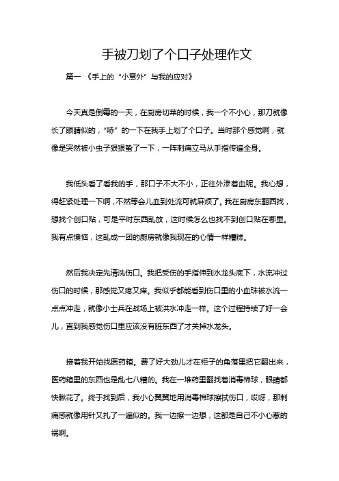 手被刀划了个口子处理作文