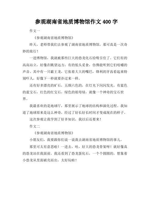 参观湖南省地质博物馆作文400字