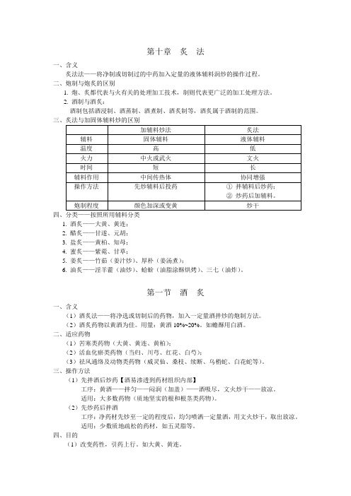 《中药炮制学》第十章 炙法