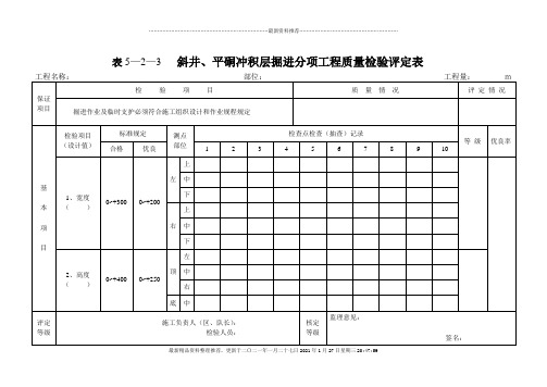 煤矿井巷工程质量验评表(施工用)