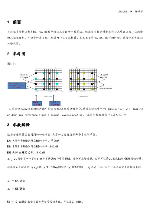 LTE之RS、PA、PB详解