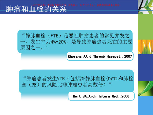 低分子肝素在肿瘤临床治疗中的运用培训课件