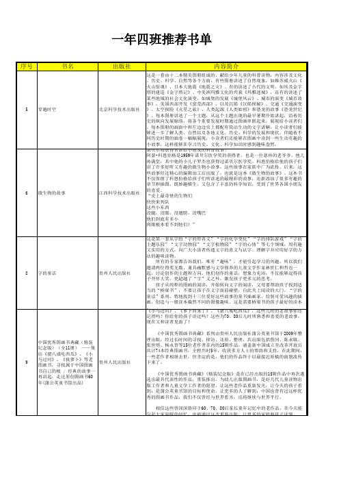 小学一年级推荐书单