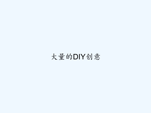 大量的DIY创意 PPT