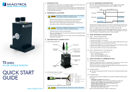 TS系列在线扭矩传感器快速入门指南说明书