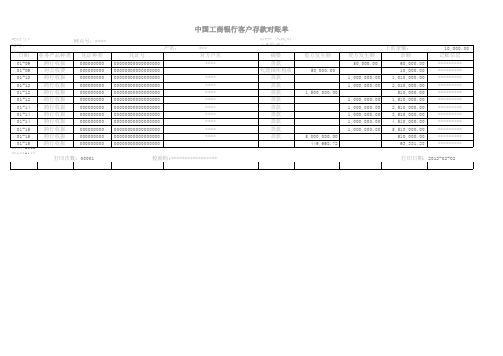 中国工商银行客户存款对账单