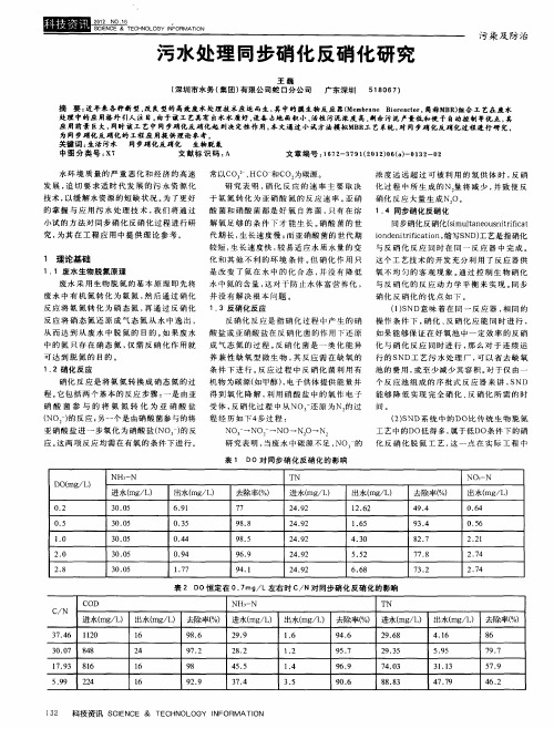 污水处理同步硝化反硝化研究