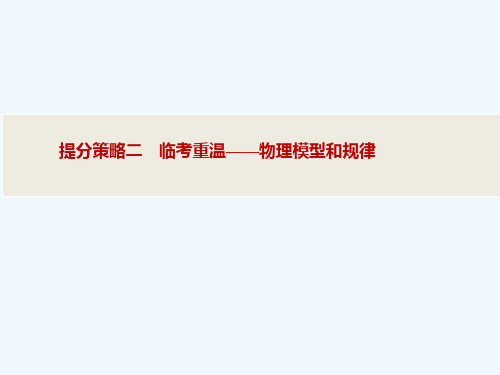 2019高考物理考前提分策略课件：提分策略二　临考重温——物理模型和规律 