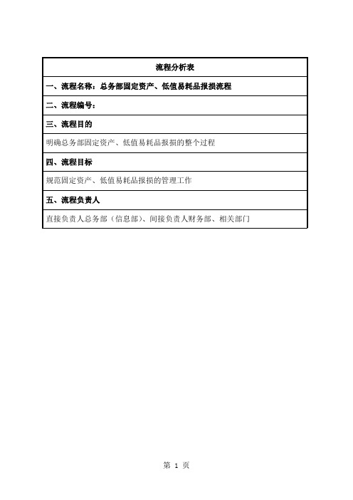 固定资产、低值易耗品报损流程-4页word资料