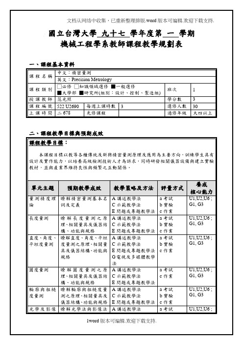 国立台湾大学十七学年度第一学期