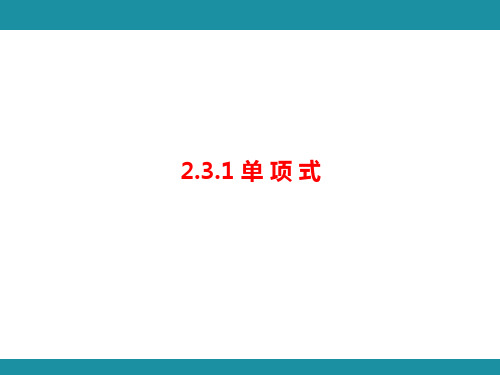 2.3.1 单 项 式 考点梳理与突破(课件)华东师大版(2024)数学七年级上册