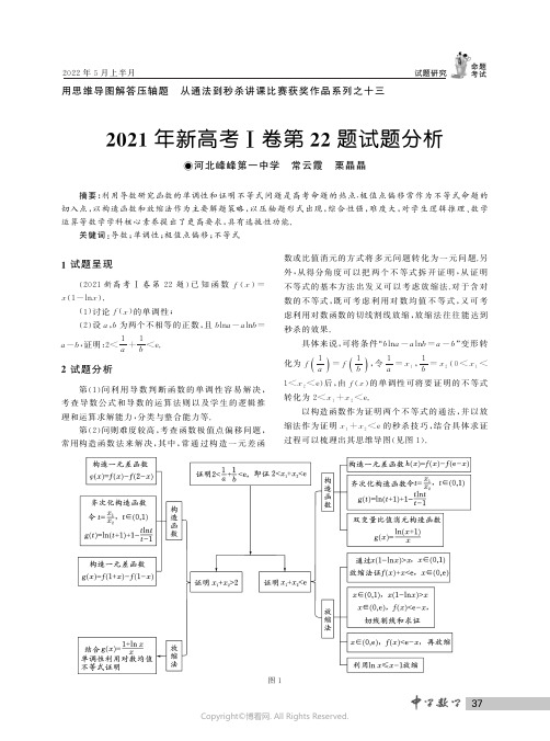 ２０２１年新高考Ⅰ卷第２２题试题分析